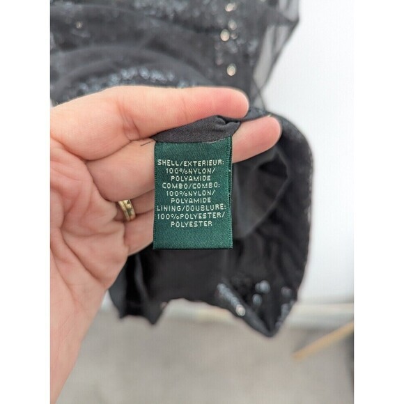 Lauren Ralph Lauren Gray Sequin Mesh Dress Size 6 - Picture 10 of 13